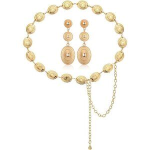 Gold Concho Belt & Earring Set – Western Boho Statement Jewelry